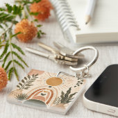 Boho Zon & Botanische Kunst Sleutelhanger (Voorkant Rechts)