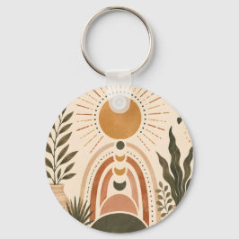 Boho Zon & Botanische Kunst Sleutelhanger