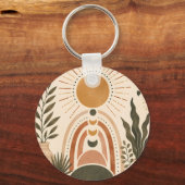 Boho Zon & Botanische Kunst Sleutelhanger (Achterkant)