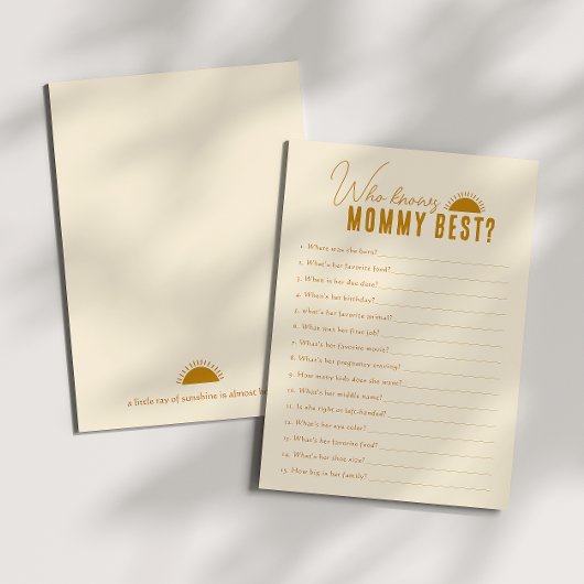 Boho zon die mama Baby shower spel Kaart kent