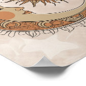 Boho zon en maan illustratie poster (Hoek)
