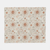 Boho Zon en Maan Patroon Fleece Deken (Voorkant (Horizontaal))