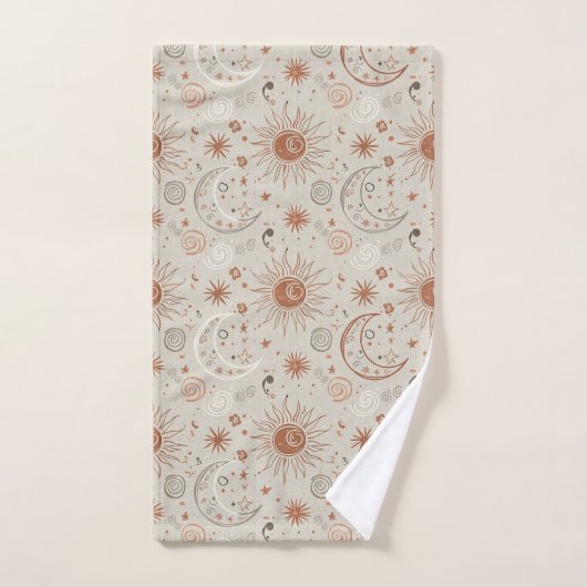 Boho Zon- en Maanpatroon Handdoek (Handdoek)