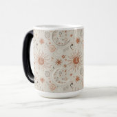 Boho Zon- en Maanpatroon Magische Mok (Voorkant links)