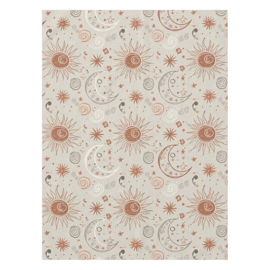 Boho Zon- en Maanpatroon Tafelkleed (Voorkant)