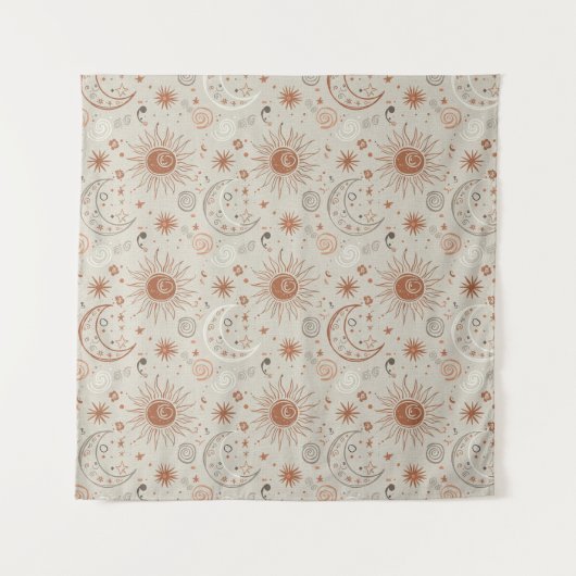 Boho Zon- en Maanpatroon Wandkleed (Voorkant)