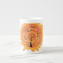 Boho Zon en Vlammen Keramische Koffiemok, Esthetis