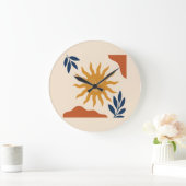 Boho Zon Face Abstract Terracotta Wandklok (Huis)