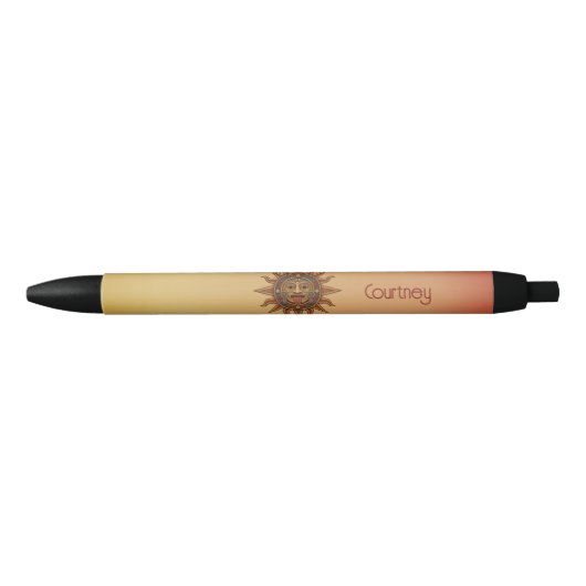 Boho Zon Gradiënt Zwarte Inkt Pen (Voorkant)