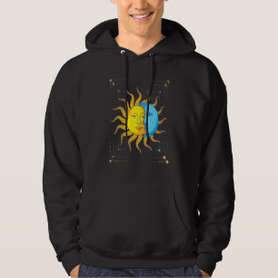 Boho Zon Halve Maan Astronomie Heelal Astrologie Hoodie