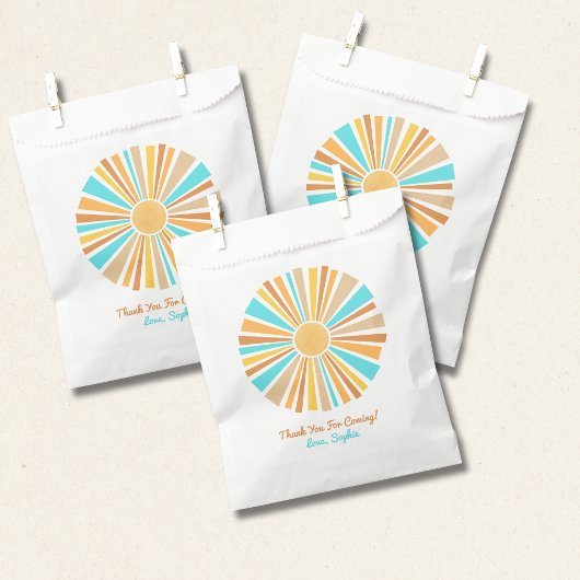 Boho Zon, Hier Komt De Zoon, Retro Regenboog Bedankzakje