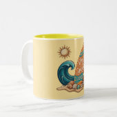 Boho Zon, Maan en Oceaangolf Esthetische Mok (Voorkant links)