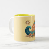 Boho Zon, Maan en Oceaangolf Esthetische Mok (Voorkant links)