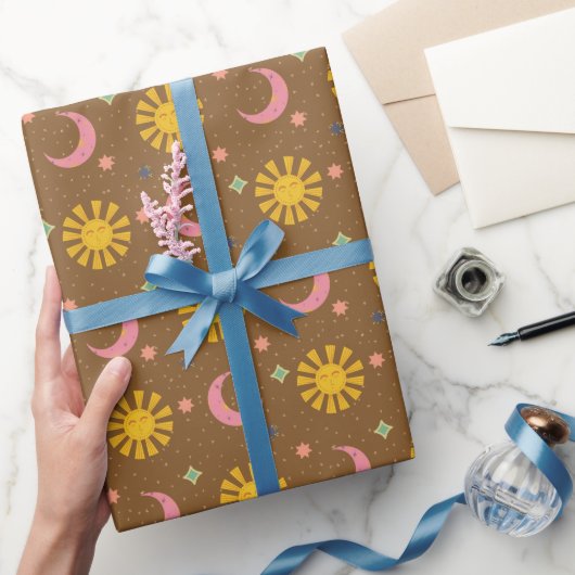 Boho Zon & Maan Hemels Cadeaupapier (Geschenken)