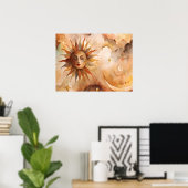 Boho Zon & Maan | Minimaal Hemels Decor voor Thuis Poster (Thuiskantoor)
