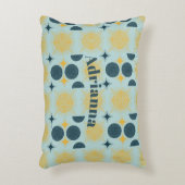 Boho zon maan sterren baby blauw geel gepersonalis accent kussen (Voorkant(Verticaal))