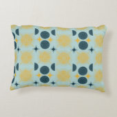 Boho zon maan sterren baby blauw geel gepersonalis accent kussen (Achterkant)