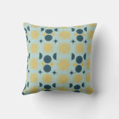 Boho zon maan sterren baby blauw geel gepersonalis kussen (Achterkant)