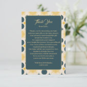 Boho zon maan sterren blauw geel bedankkaart (Staand voorkant)