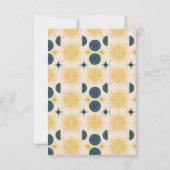 Boho zon maan sterren blauw geel bedankkaart (Achterkant)