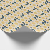 Boho zon maan sterren blauw geel cadeaupapier (Hoek)