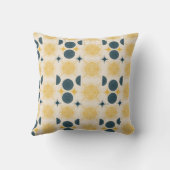 Boho zon maan sterren blauw geel gepersonaliseerd kussen (Achterkant)