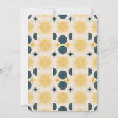 Boho zon maan sterren blauw geel kaart (Achterkant)