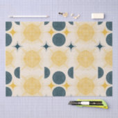 Boho zon maan sterren blauw geel tissuepapier (Craft)