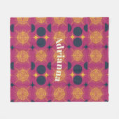 Boho zon maan sterren roze blauw geel gepersonalis fleece deken (Voorkant (Horizontaal))