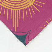 Boho zon maan sterren roze blauw geel gepersonalis fleece deken (Hoek)