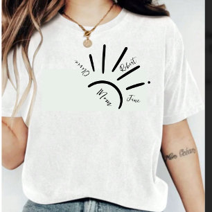 Boho Zon Mama Kind Naam Zonnestralen Vrouwen T-shi T-shirt