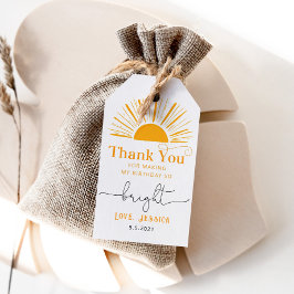 Boho zon minimale verjaardag dank u cadeaulabel