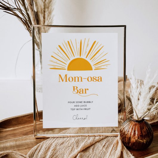 Boho zon momosa bar baby shower poster