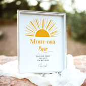 Boho zon momosa bar baby shower poster