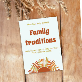 Boho zon retro familie traditie Baby shower spel Kaart