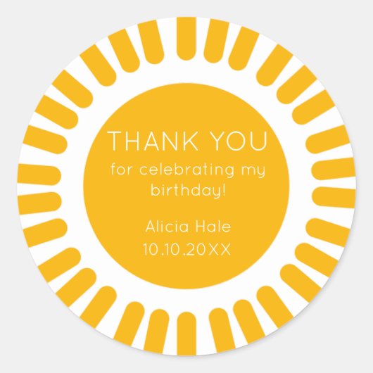 Boho Zon  Ronde Sticker (Voorkant)