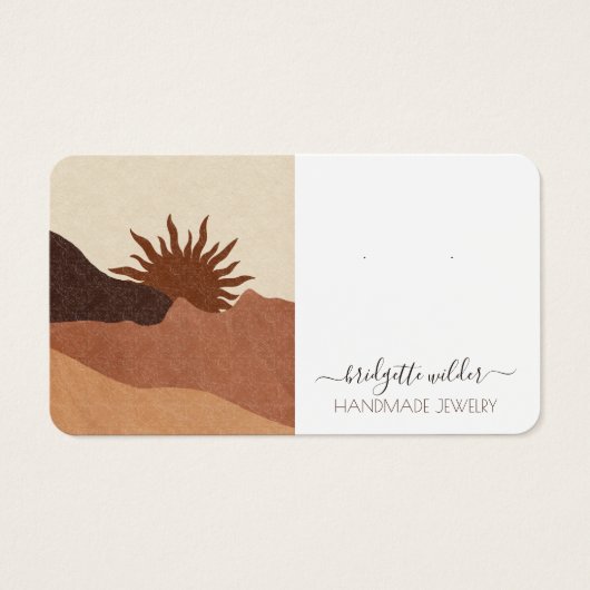 Boho zon terracotta sieraden oorbel display Kaarte Visitekaartje (Voorkant)