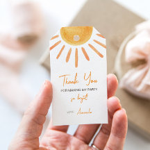 Boho Zon Verjaardagsfeest Cadeautag