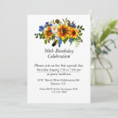 Boho Zonnebloem Bloemen  50ste Verjaardag Kaart (Staand voorkant)
