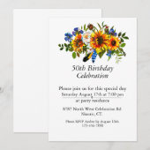 Boho Zonnebloem Bloemen  50ste Verjaardag Kaart (Voorkant / Achterkant)