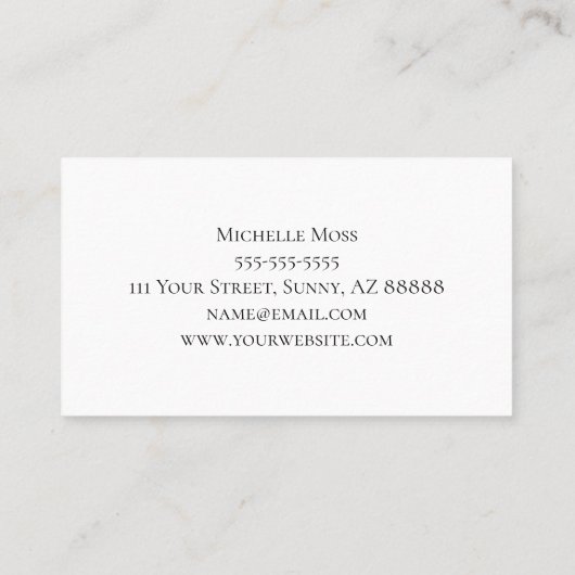 Boho Zonnebloem Bloemen Botanisch Zwart Visitekaartje (Achterkant)