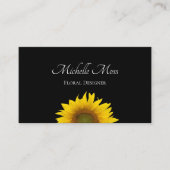Boho Zonnebloem Bloemen Botanisch Zwart Visitekaartje (Voorkant)