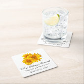 Boho Zonnebloem Bloemen Bruiloft Verlovingsfeest Kartonnen Onderzetters (Insitu)