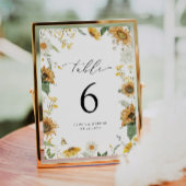 Boho Zonnebloem Bloemen Elegante Trouwtafel Nummer