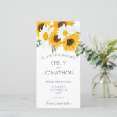  Boho Zonnebloem Bloemen Save The Date (Staand voorkant)