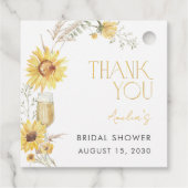 Boho Zonnebloem Bruidsdiner Bedankt Bedankjes Labels (Achterkant)