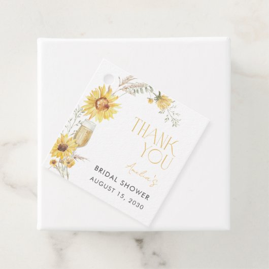 Boho Zonnebloem Bruidsfeest Bedankt Bedankjes Labels (In situ)