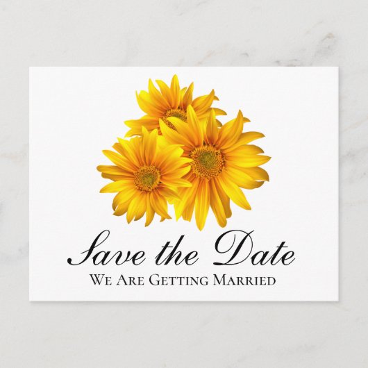 Boho Zonnebloem Bruiloft Bloemen Save the Date Briefkaart (Voorkant)