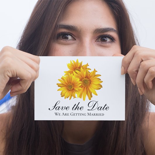 Boho Zonnebloem Bruiloft Bloemen Save the Date Briefkaart