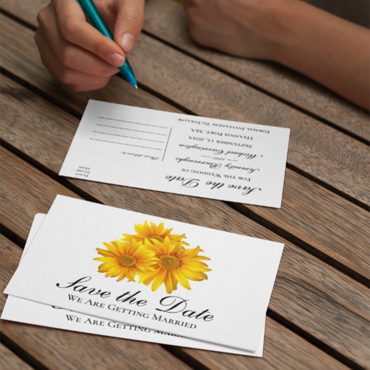 Boho Zonnebloem Bruiloft Bloemen Save the Date Briefkaart
